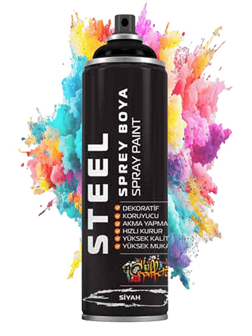 Sprey Boya 200 Ml 1 Adet Hızlı Kuruyan Renkli Profesyonel Ahşap Plastik Demir Metal Cam Porselen Duv