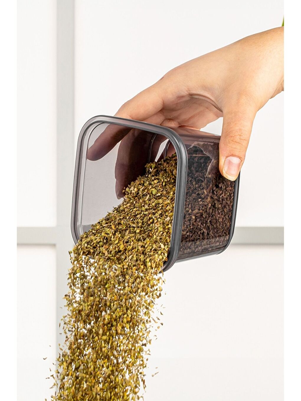 Antrasit 52 Parça Mega Seti Kare Erzak Ve Bakliyat Saklama Kabı Baharatlık 12x 300ML 500ML  8x 1100ML 1700ML-6