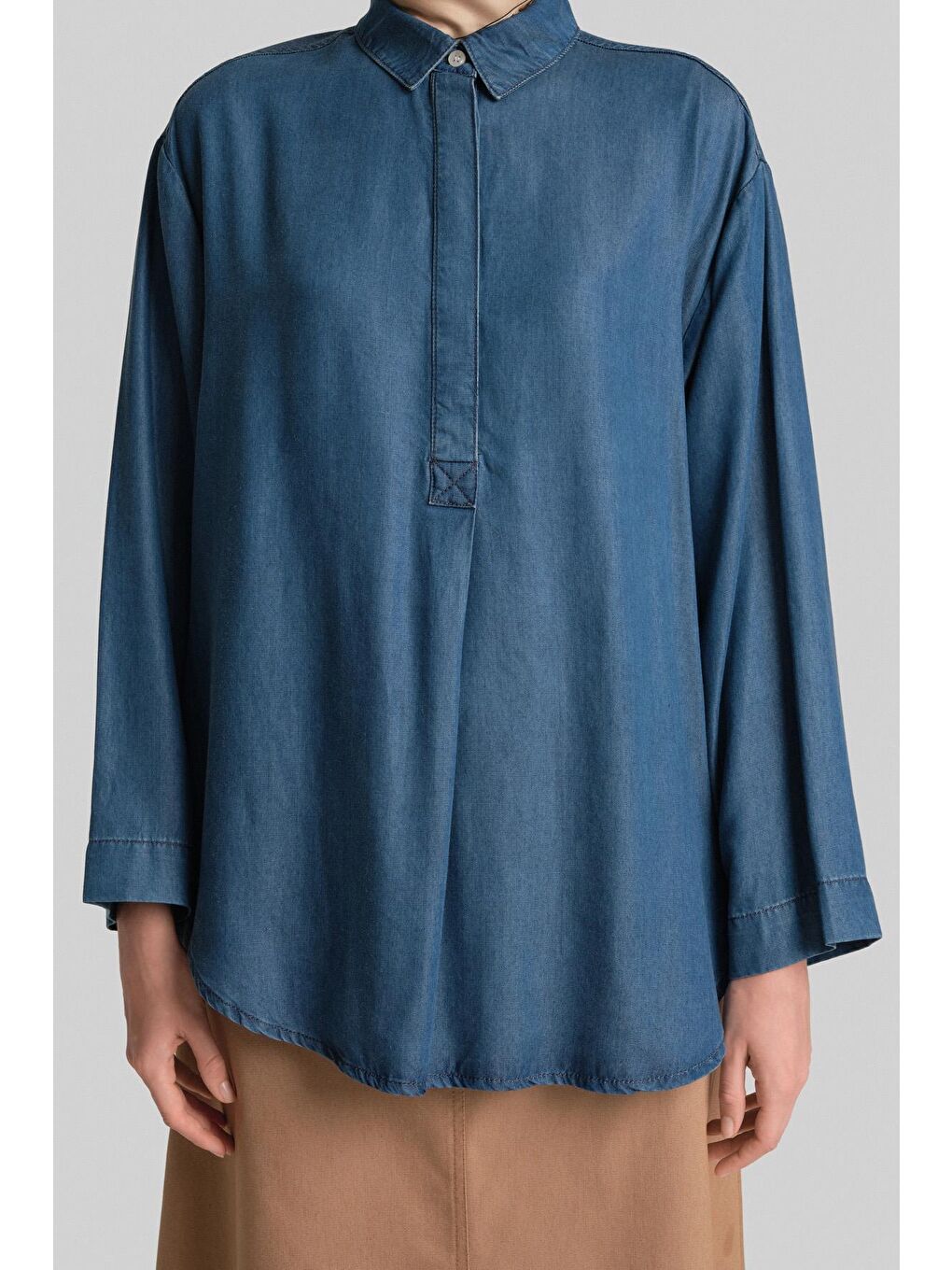 Lyocell Bluz 24Yd3407 Mavi-3