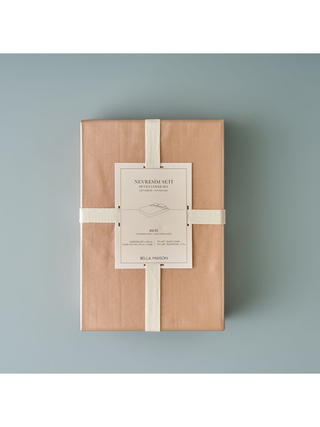 Pembe %100 Pamuk Saten Supreme Çift Kişilik Nevresim Seti Somon (200x220 cm)-4