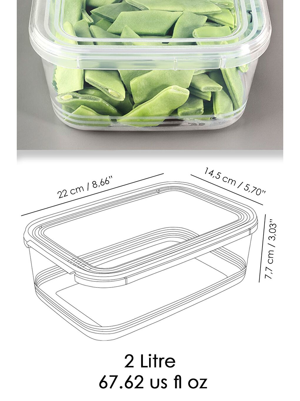 Renksiz 12 Adet Sızdırmaz Kendinden Kapaklı Derin Dondurucuya Uygun Saklama Kabı Düzenleyici Erzak Kabı 2 lt-5