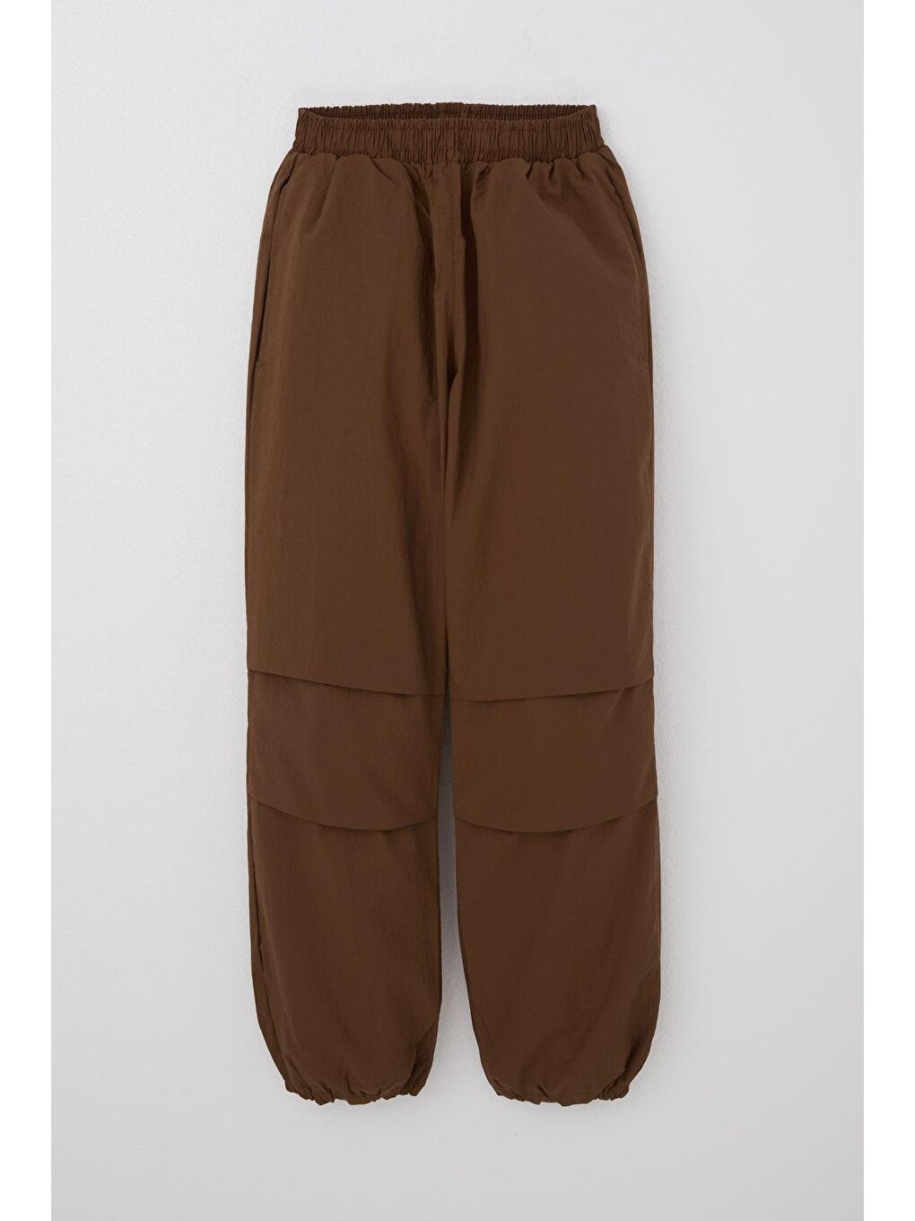 Kahverengi Kız Çocuk Paraşüt Jogger Paça Pantolon Koyu Kahve (6-12 Yaş)