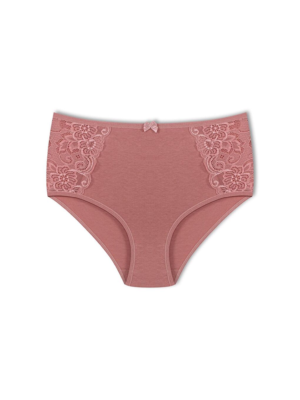 Karışık Pamuklu Yanları Dantel Yüksek Bel Büyük Beden Kadın Külot 2'li-2