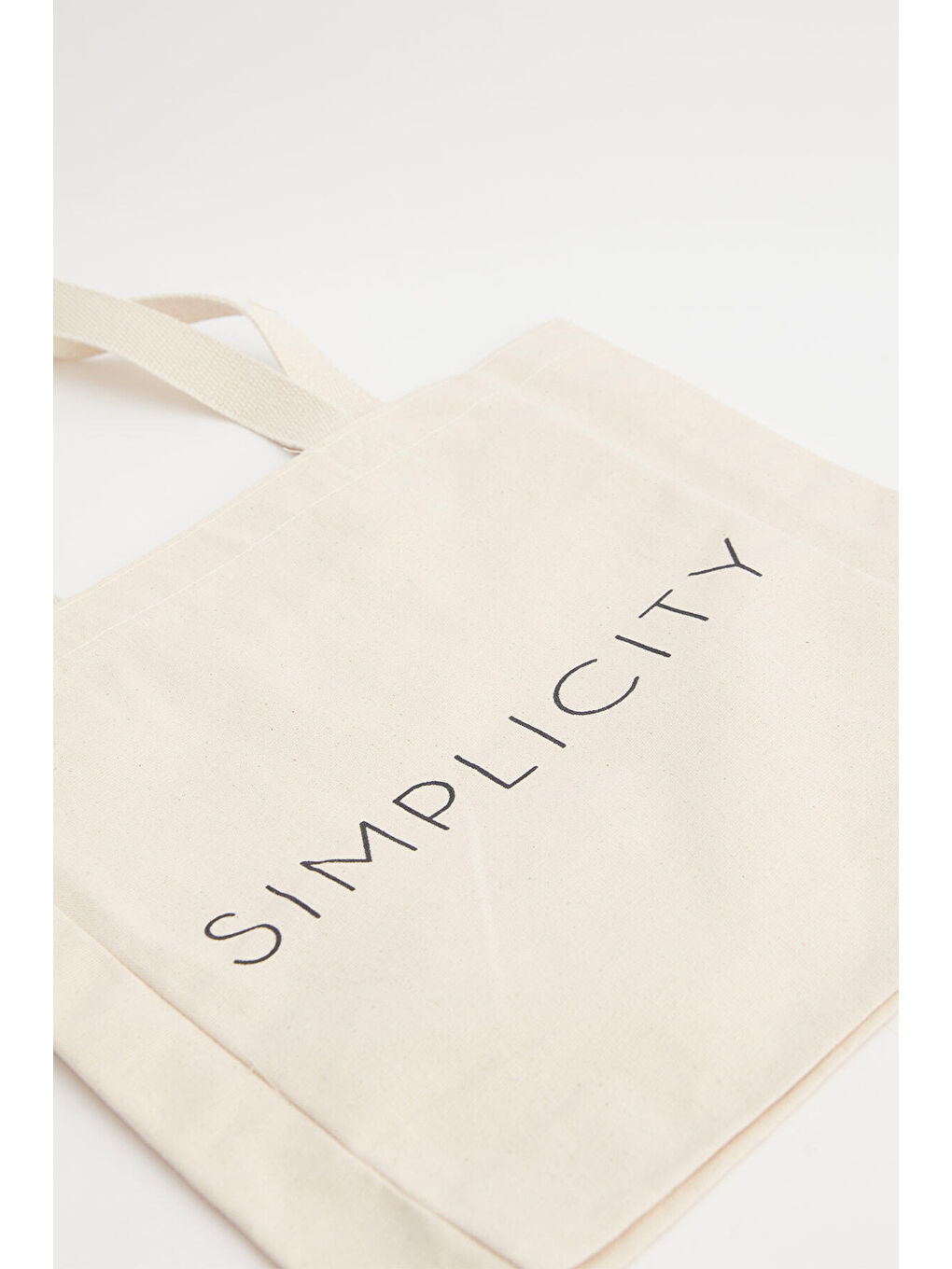 Bej Baskılı Körüklü Bez Çanta Sımplıcıty-3