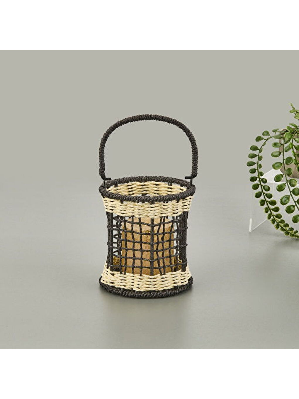 Deco Fuego Mumluk - Siyah / Krem - 13x14 cm