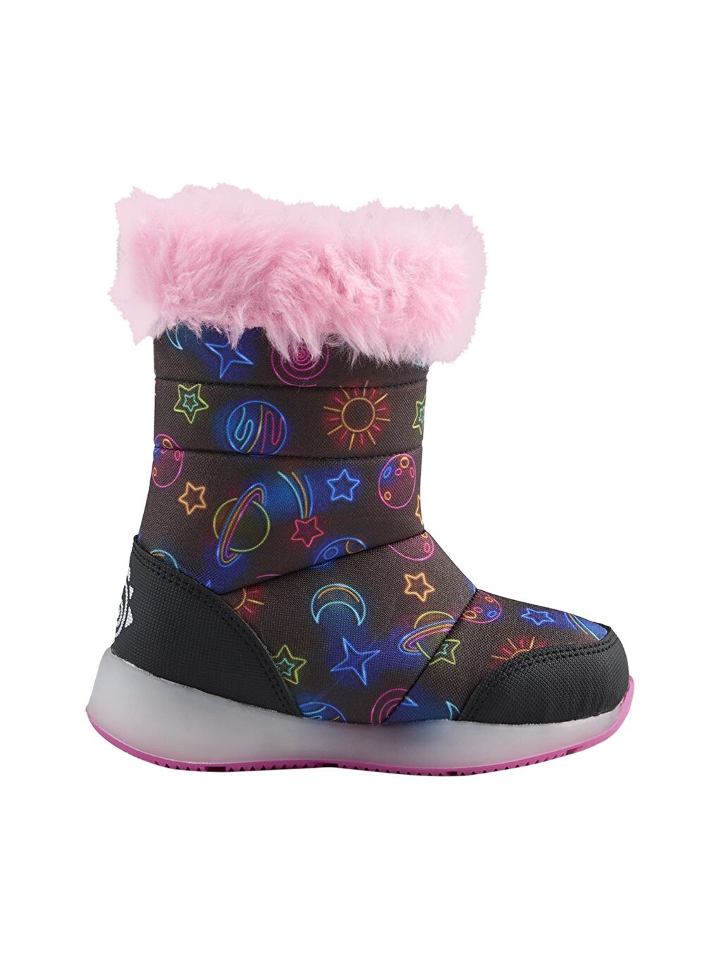 Karışık Çocuk Desenli Işıklı İçten Fermuarlı Kız Çocuk Bot