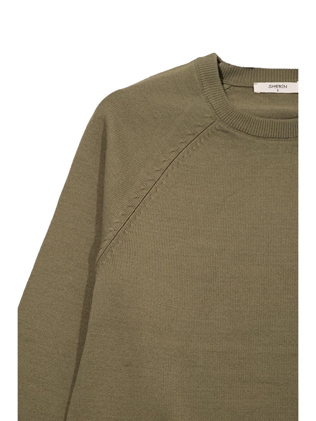 Açık Yeşil Bisiklet Yaka Kazak-1