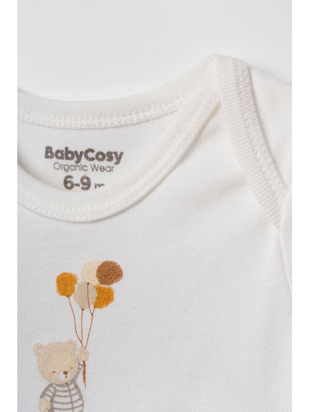 Karışık Unisex Bebek Pamuklu Ekru 2'Li Kısa Kollu Body Seti - Desenli Ve Ayıcık Baskılı-3