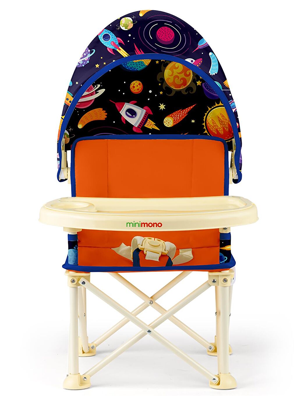 Tenteli Portatif Mama Sandalyesi - Turuncu-1
