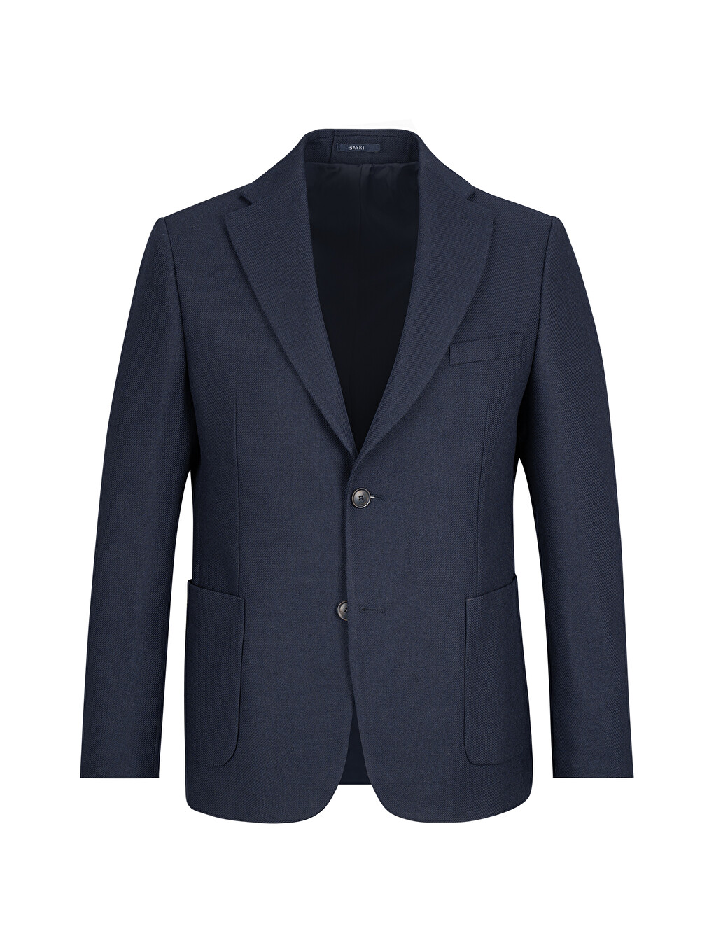 Lacivert Comfort Fit Mono Yaka Yünlü Klaisk Ceket