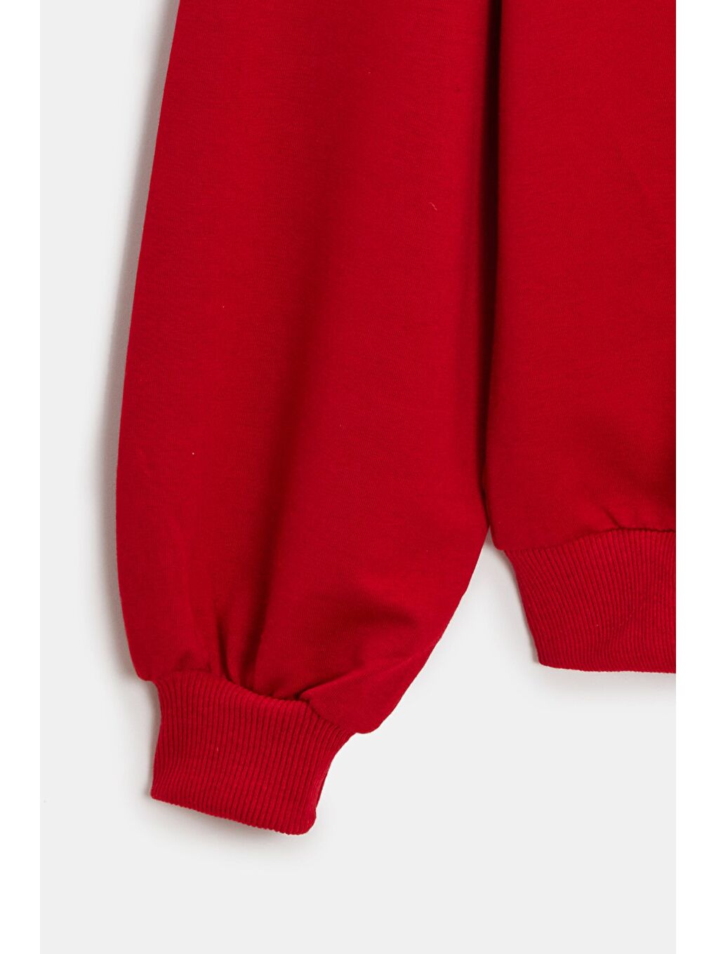 Kırmızı Kadın Oversize Kapüşonlu Basic Hoodie Sweatshirt-2