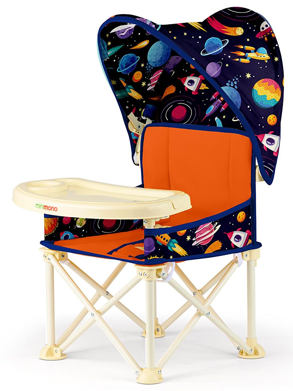 Tenteli Portatif Mama Sandalyesi - Turuncu-2