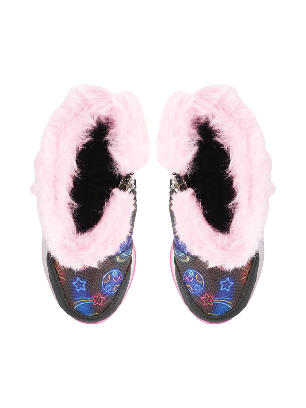 Karışık Çocuk Desenli Işıklı İçten Fermuarlı Kız Çocuk Bot-4