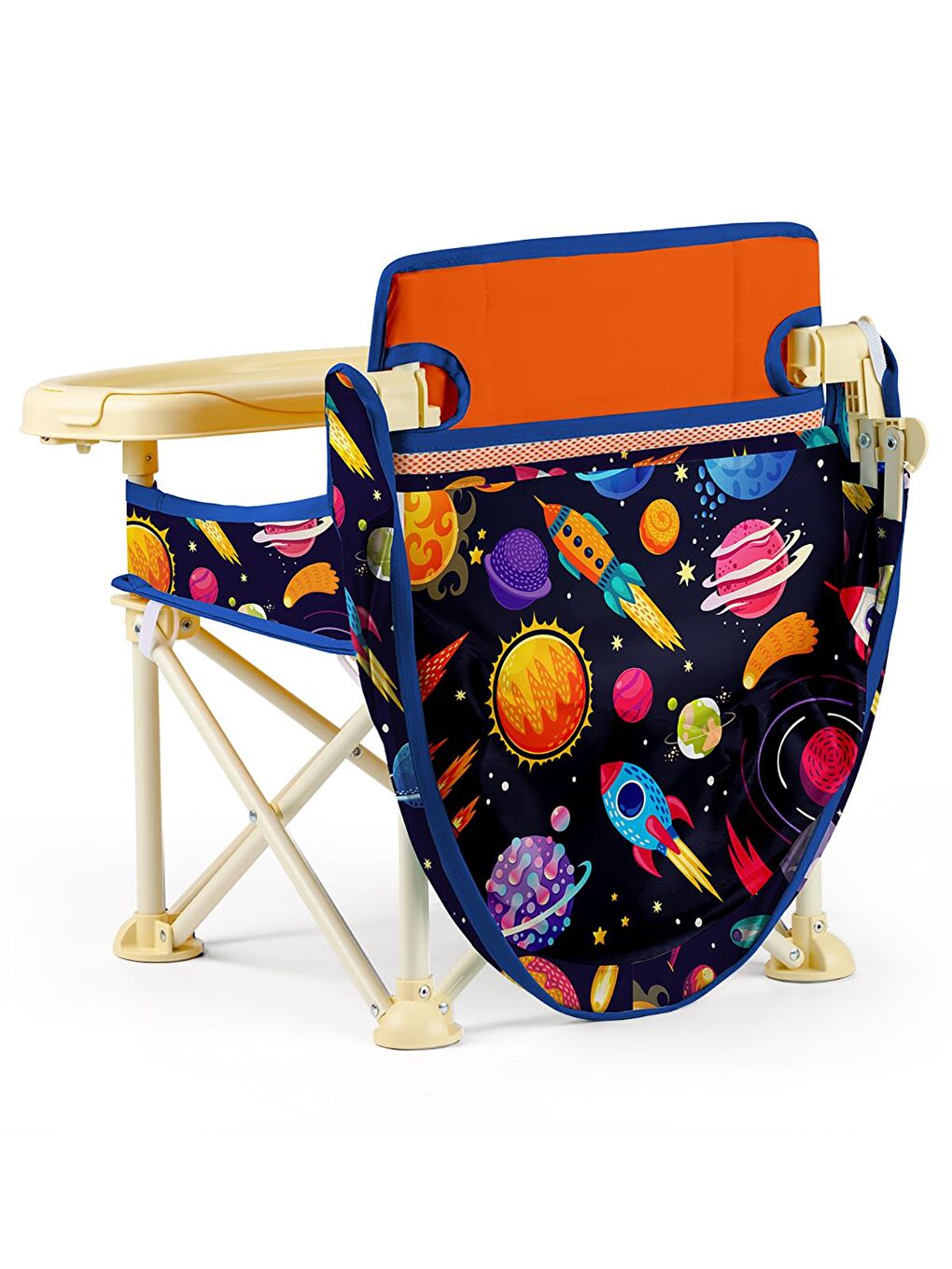 Tenteli Portatif Mama Sandalyesi - Turuncu-5