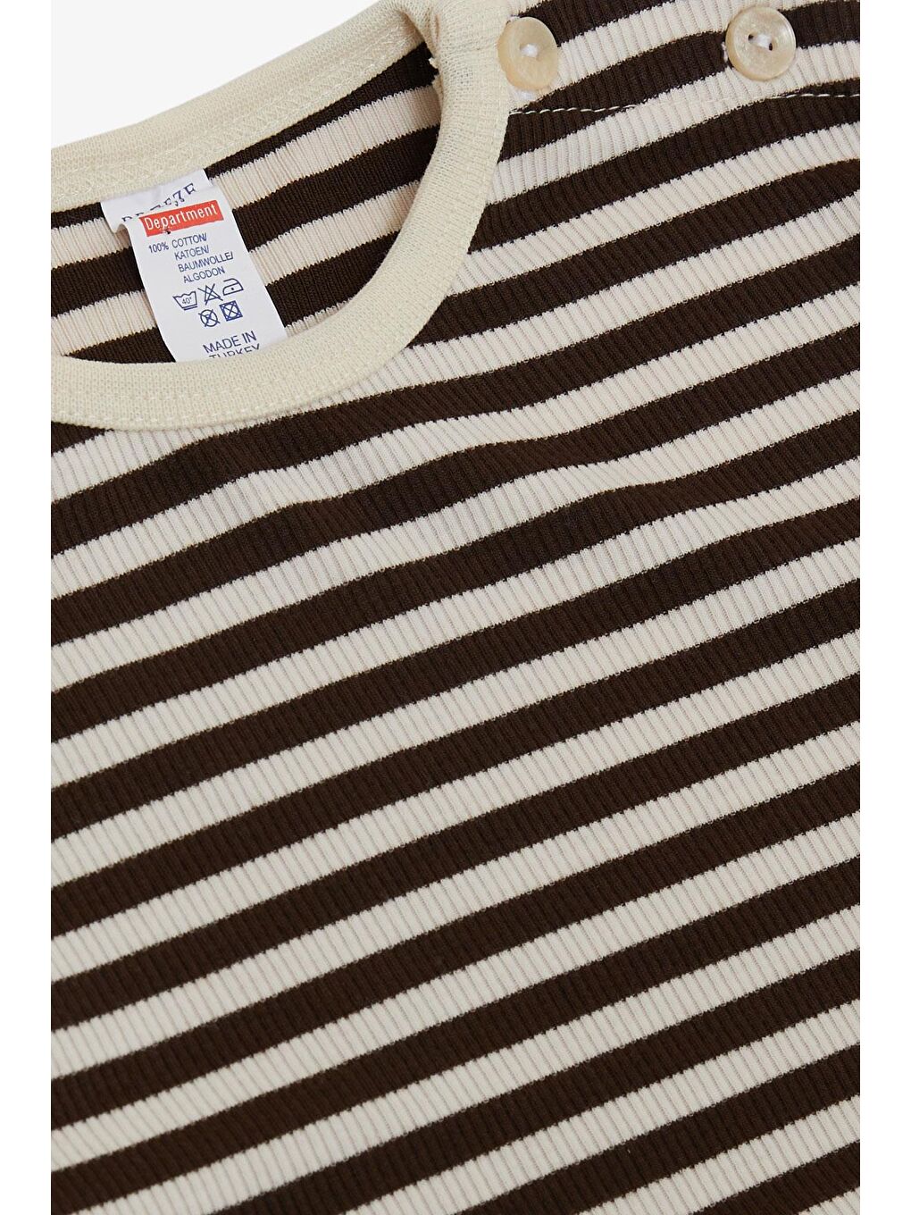 Kahverengi Erkek Bebek Uzun Kollu Tişört Patlı Çizgili Koyu Kahve (9 Ay)-2