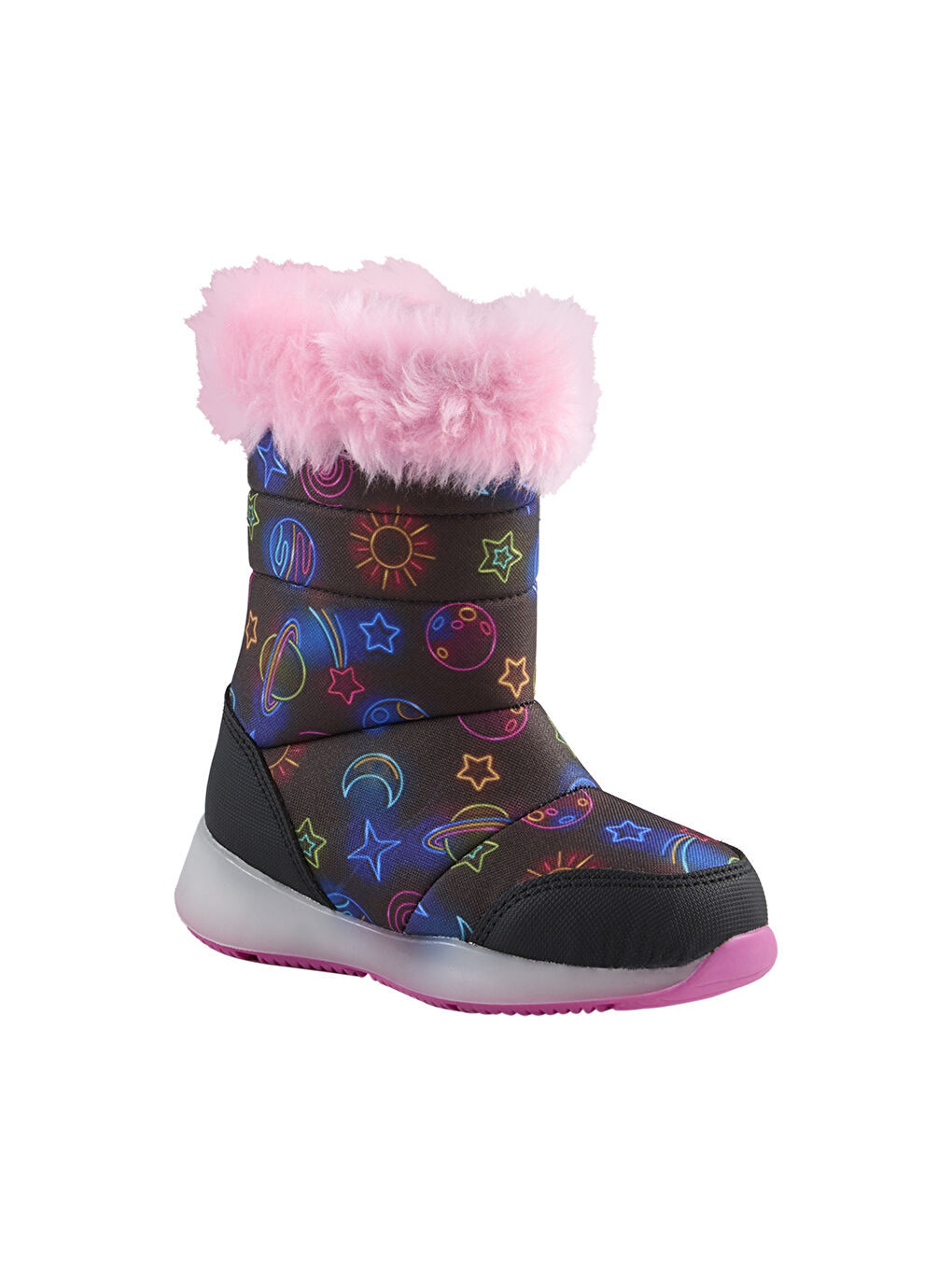 Karışık Çocuk Desenli Işıklı İçten Fermuarlı Kız Çocuk Bot-7