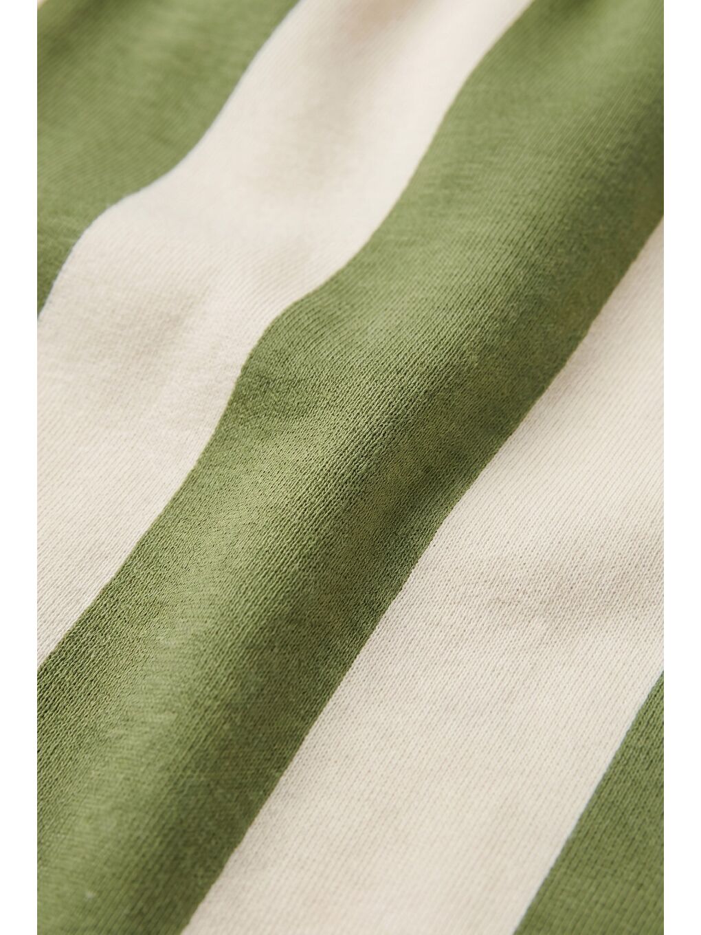 Unisex Çocuk Pamuklu Yeşil Ekru Çizgili Pantolon-2