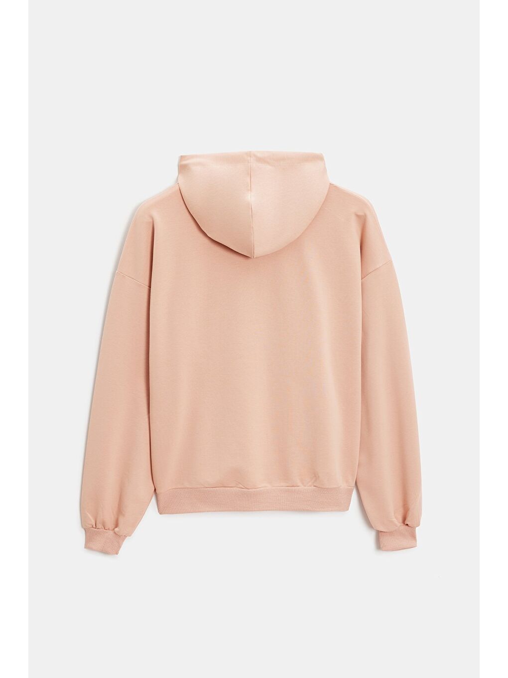Pembe Koyu Pudra Kadın Oversize Kapüşonlu Basic Hoodie Sweatshirt-4