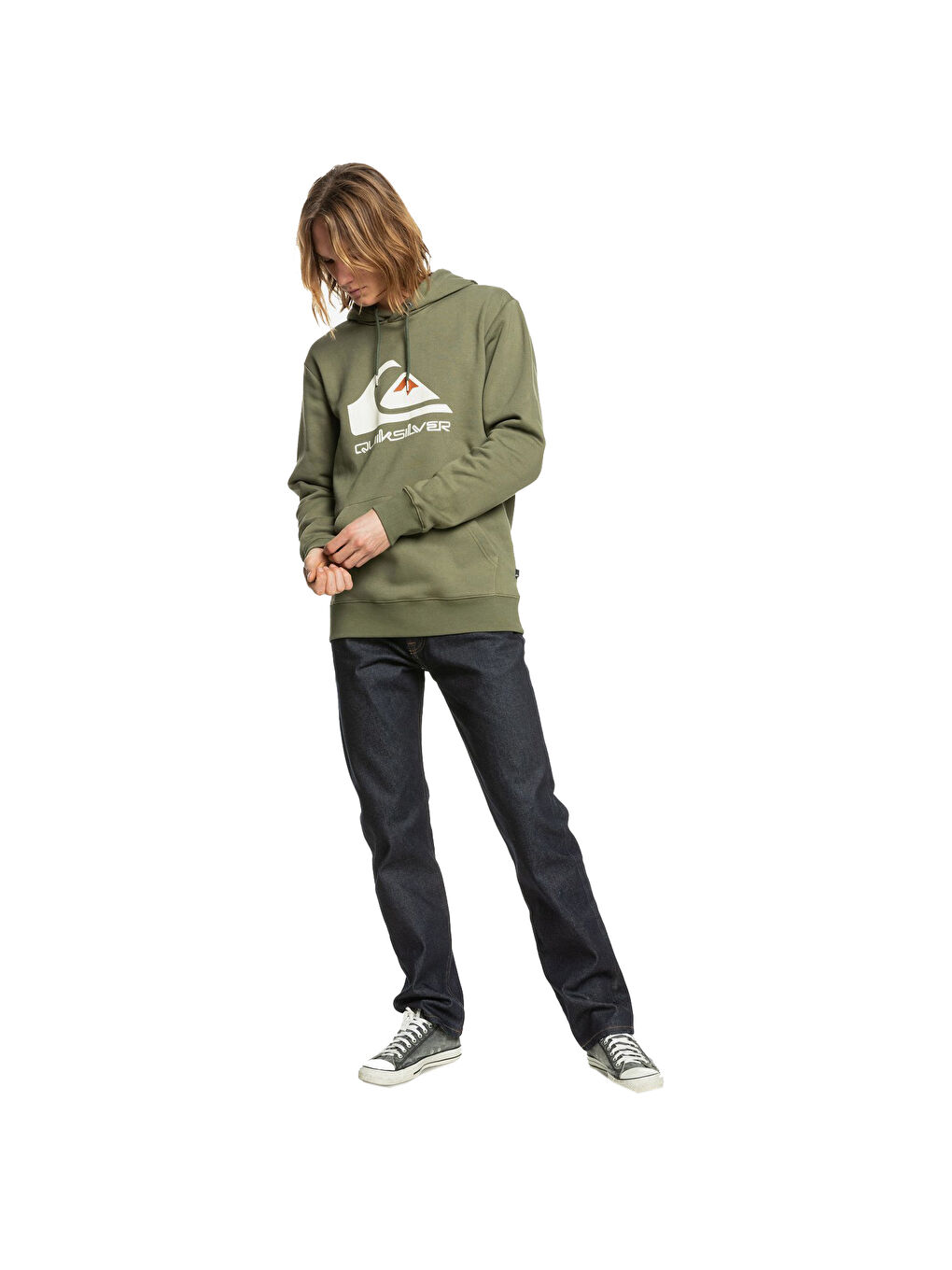 Big Logo Hood Erkek Yeşil Sweatshirt-1