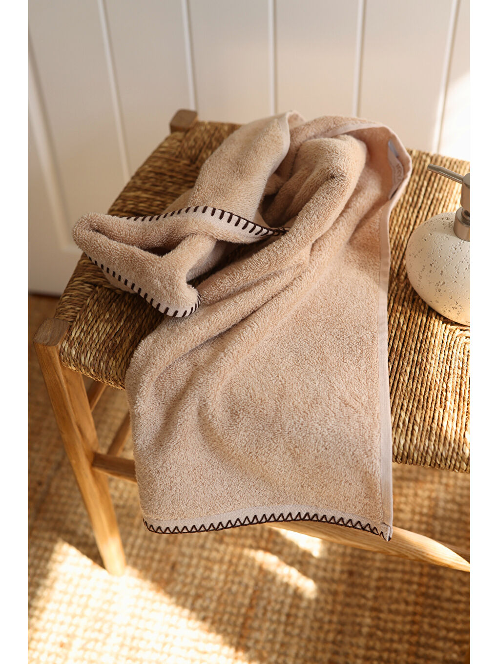 Shadow %100 Pamuk Banyo Havlusu 70x140 cm Bej-2