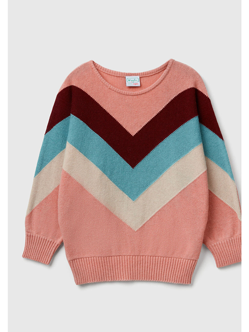 Pembe Kadın Gül Kurusu Kaşmir Karışımlı Desenli Kayık Yaka Stranger Things Kazak-1