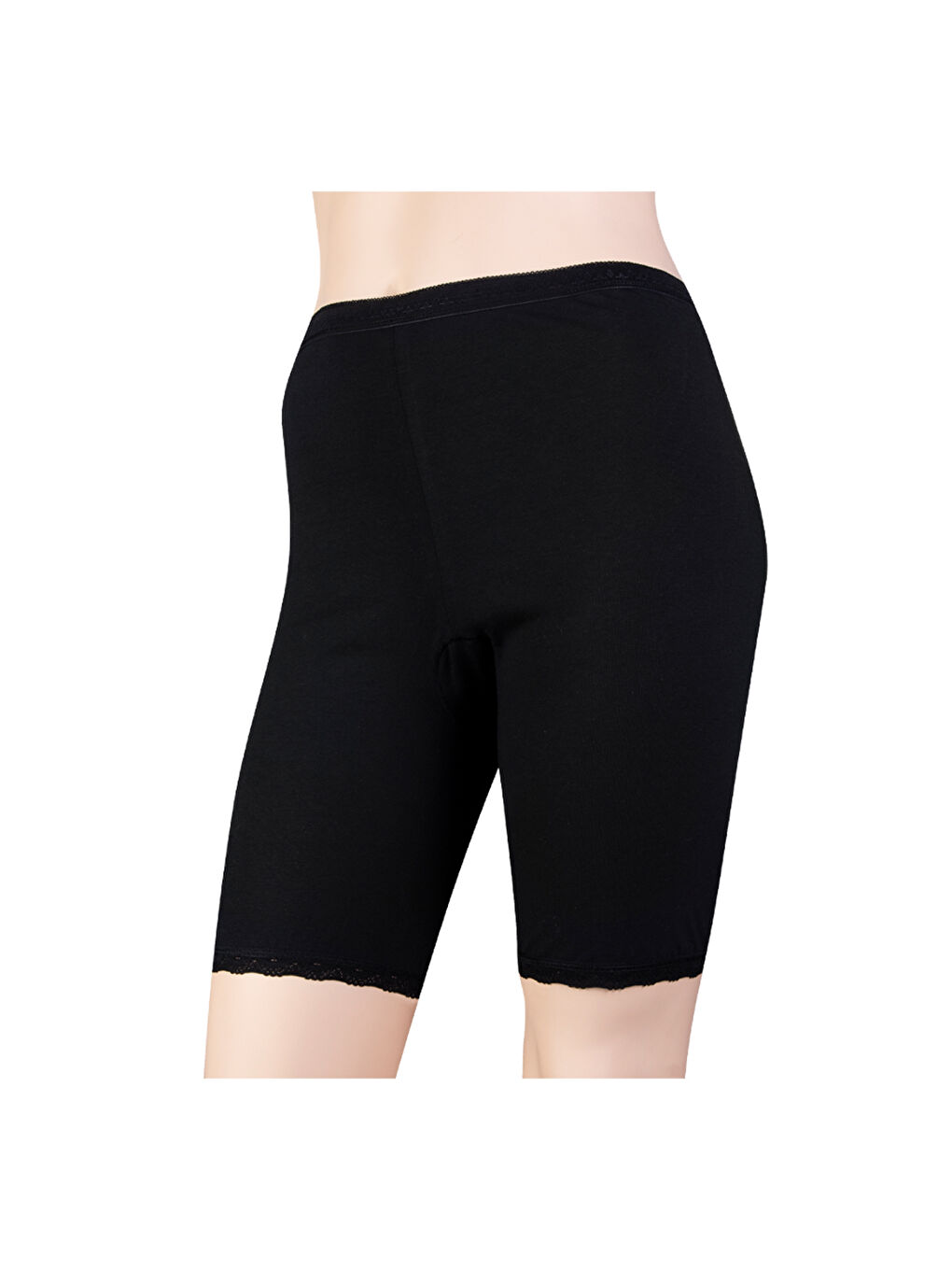 Siyah Düz Paçası Dantelli Boxer Külot 3'Lü Paket-2