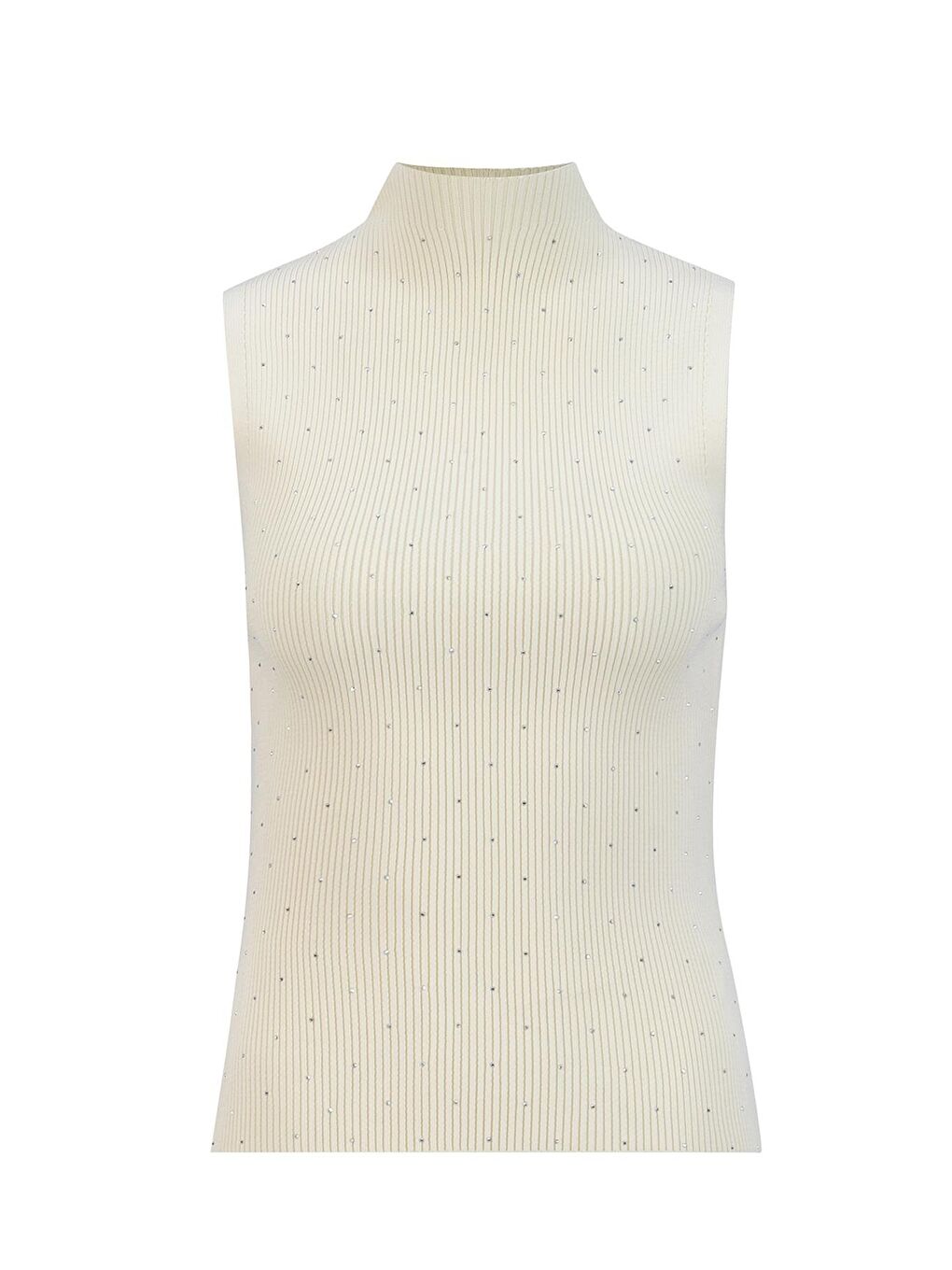 Taşlı Triko 24Kd2807 Ekru