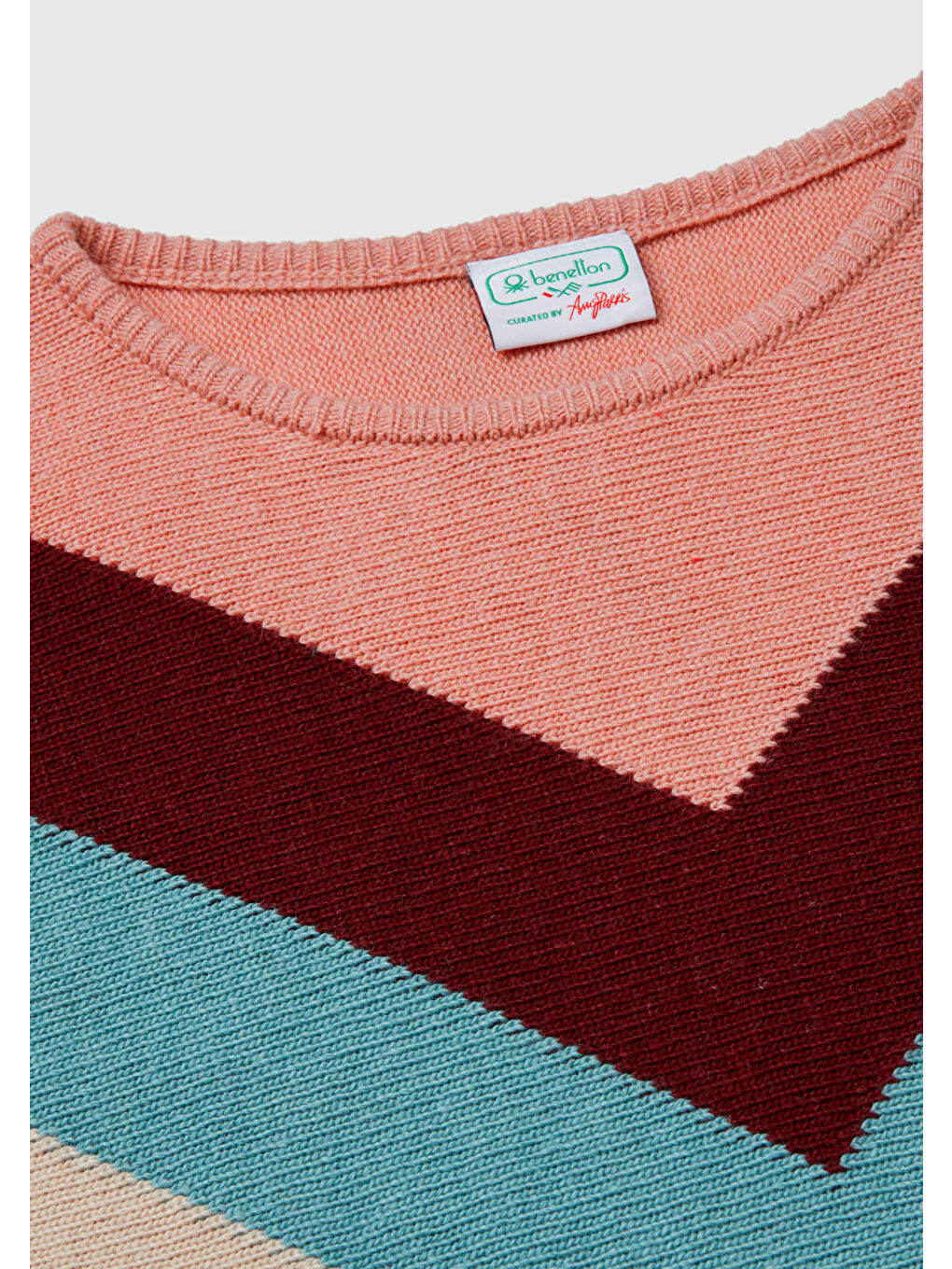 Pembe Kadın Gül Kurusu Kaşmir Karışımlı Desenli Kayık Yaka Stranger Things Kazak-6