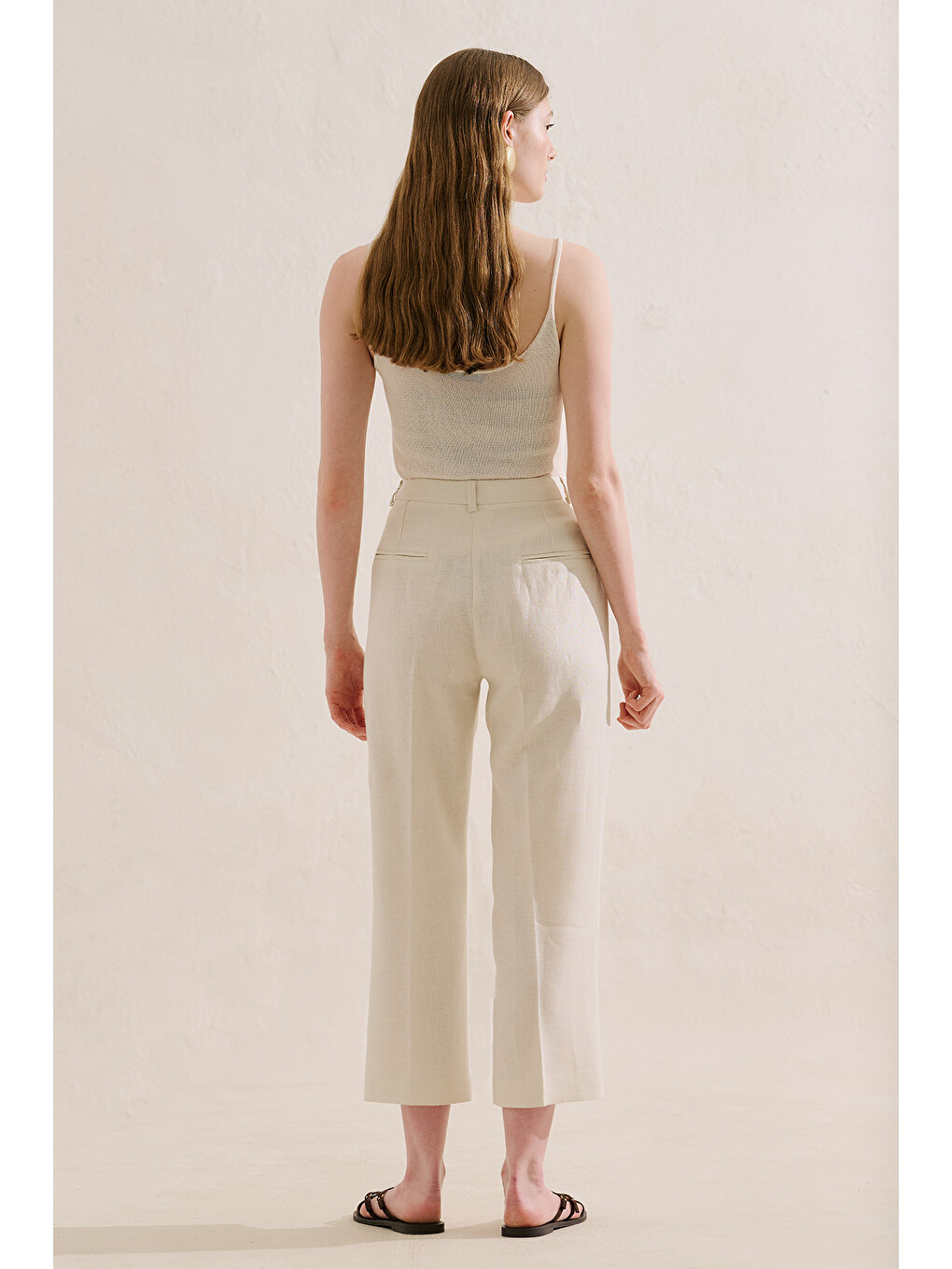Keten Klasik Pantolon Bej-8