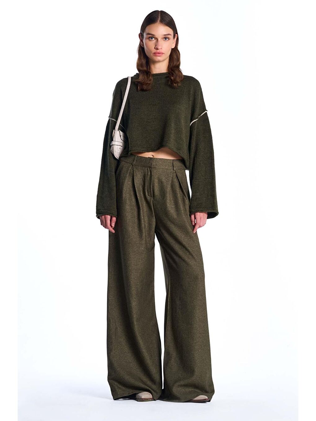 Haki Basic Triko Kazak-3