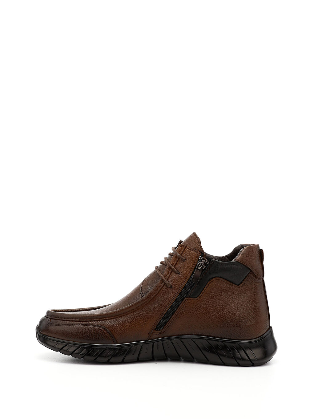 Kahverengi Erkek KAHVERENGİ-TABA Fermuarlı Hakiki Deri Bot-2