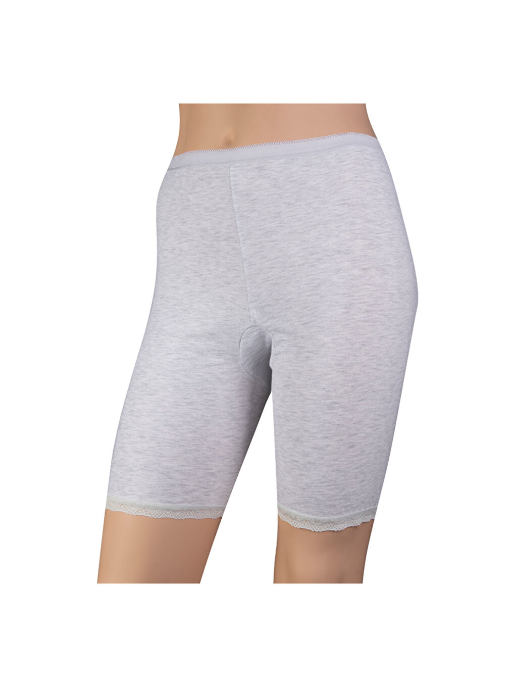 Bej Düz Paçası Dantelli Boxer Külot-2