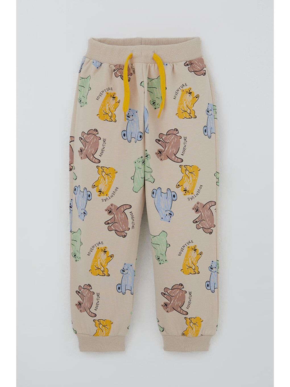 Erkek Çocuk Eşofman Takımı Motivasyon Temalı Sevimli Ayıcık Desenli Bej (1.5-5 Yaş)-2