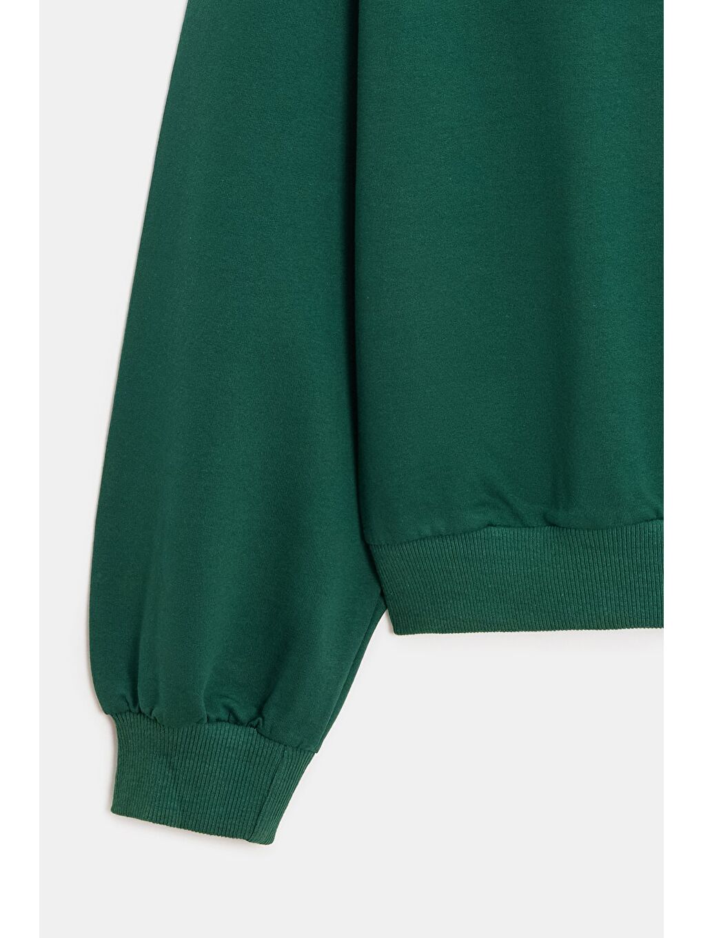 Yeşil Kadın Oversize Kapüşonlu Basic Hoodie Sweatshirt-2