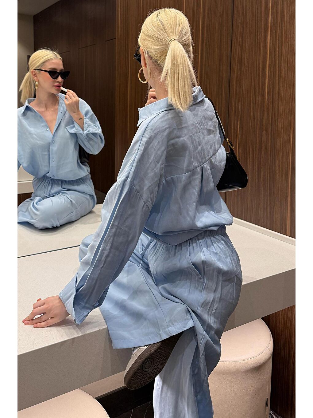 Mavi Basic Kadın Gömlek Pantolon İkili Takım Mg2352-4