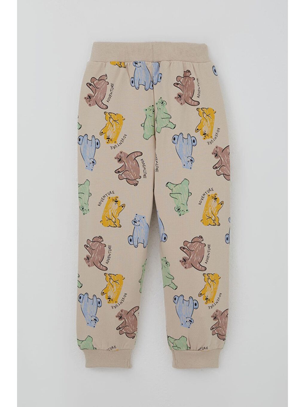 Erkek Çocuk Eşofman Takımı Motivasyon Temalı Sevimli Ayıcık Desenli Bej (1.5-5 Yaş)-4