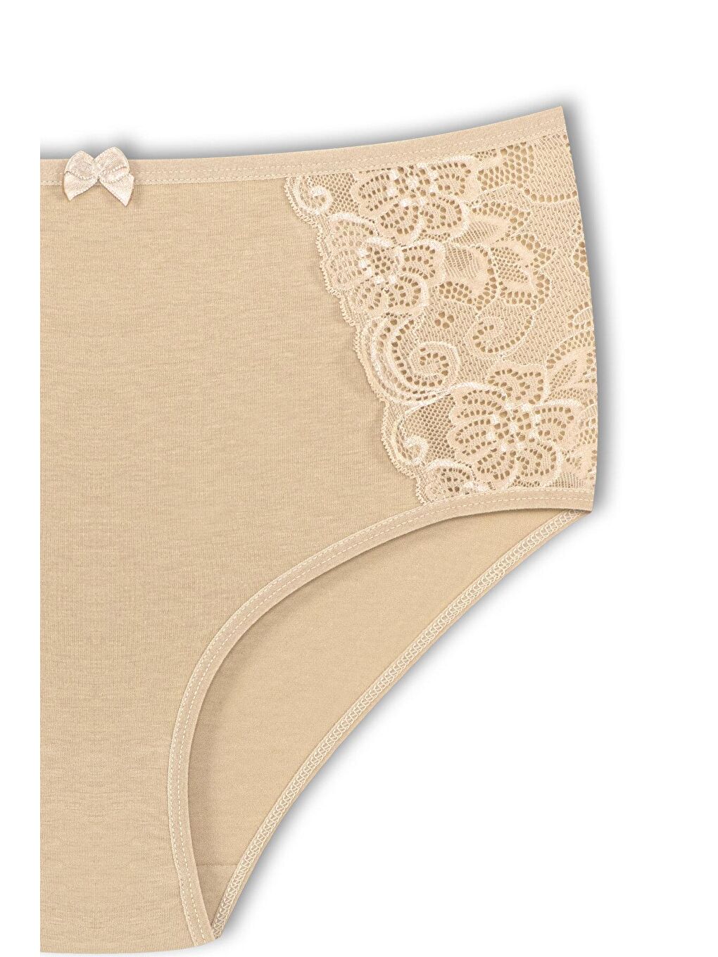 Kırmızı Pamuklu Yanları Dantel Yüksek Bel Büyük Beden Kadın Külot 3'lü-4