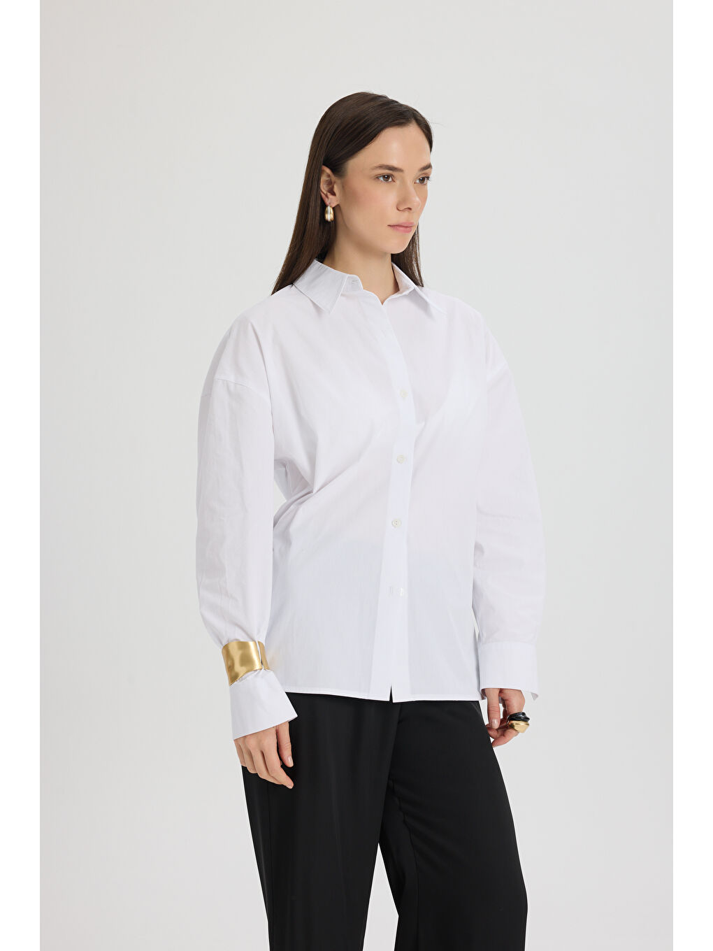 Oversize Beyaz Gömlek-2