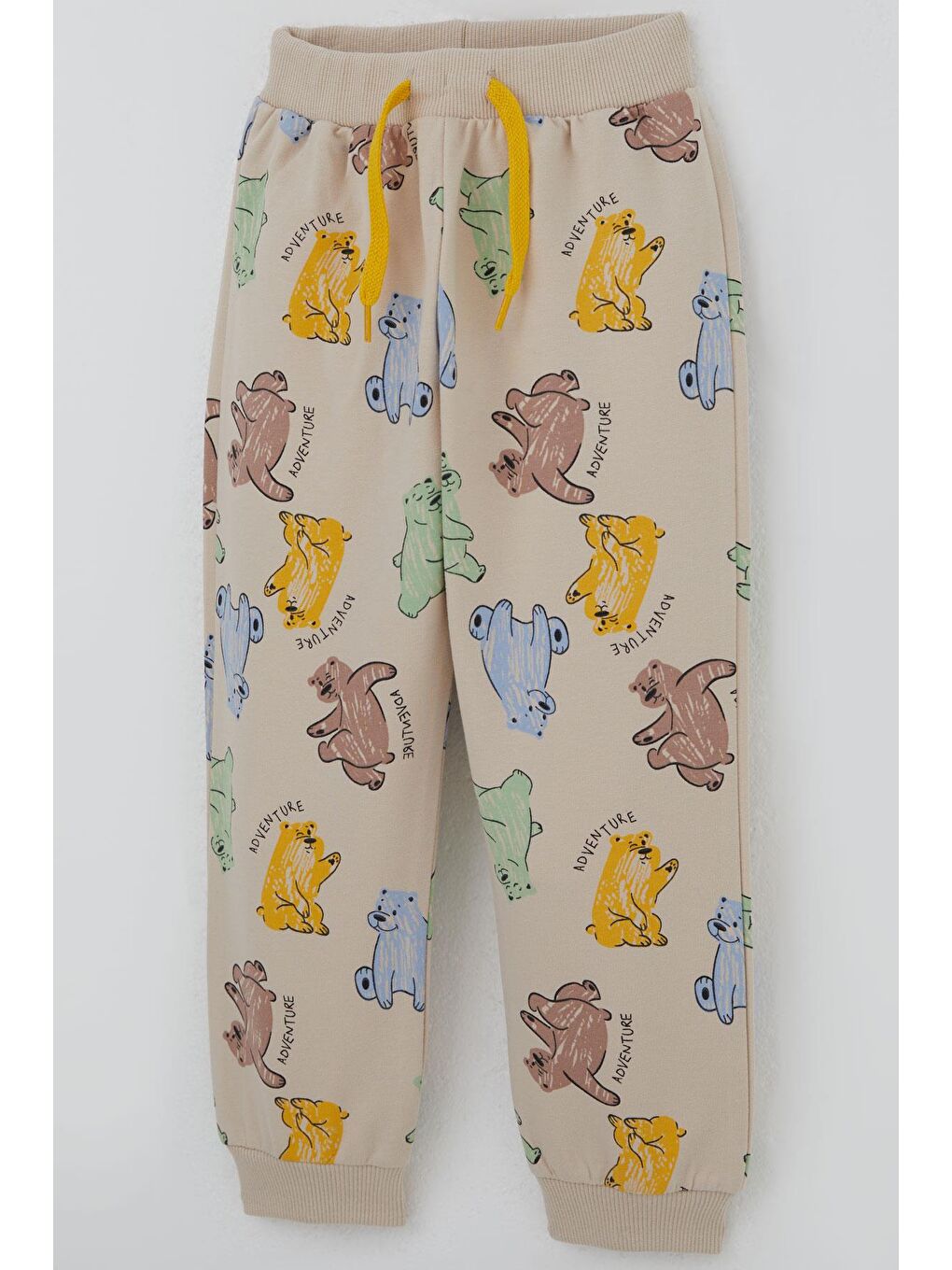 Erkek Çocuk Eşofman Takımı Motivasyon Temalı Sevimli Ayıcık Desenli Bej (1.5-5 Yaş)-6