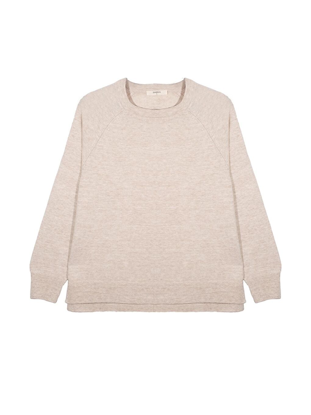 Açık Bej Bisiklet Yaka Kazak