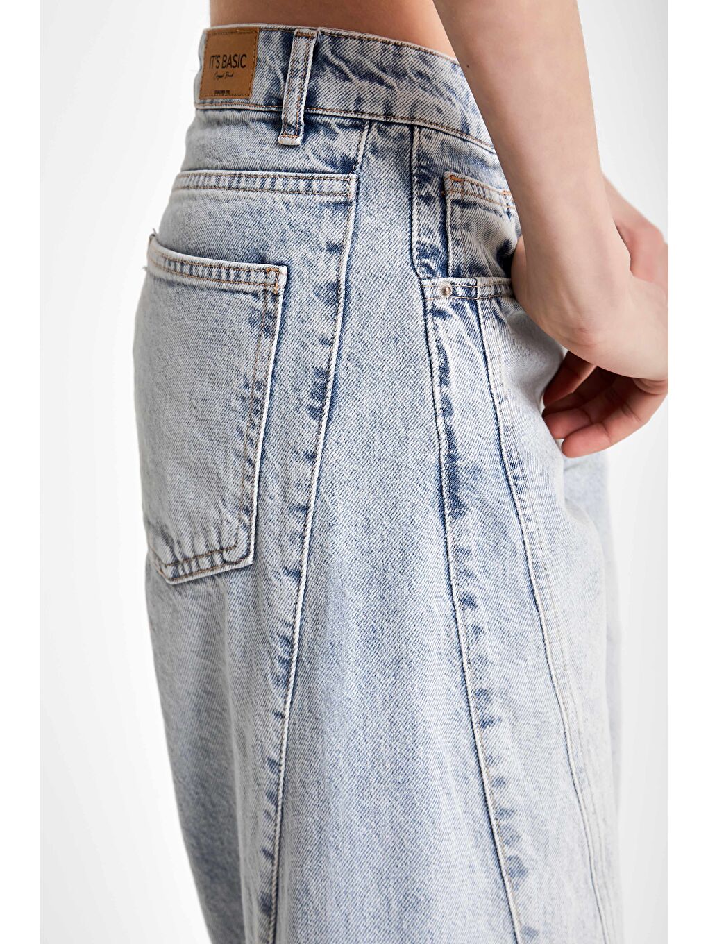 Mavi Kadın Jean Rengi 4S565 Palazzo Fit %100 Pamuk Denim-5