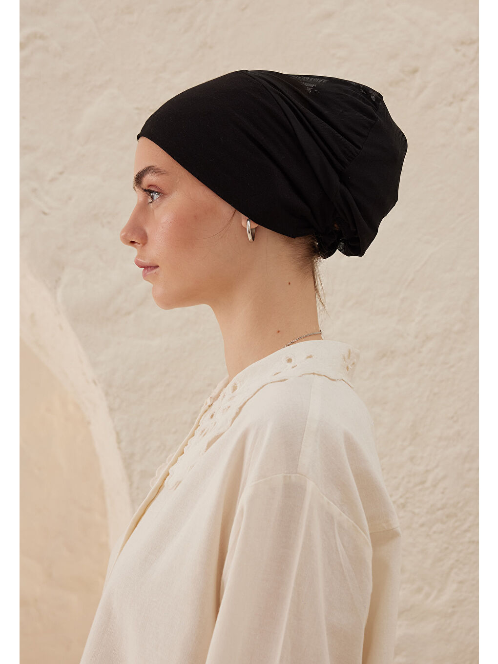 Silikonlu Kaydırmaz Fileli Bone Siyah-2