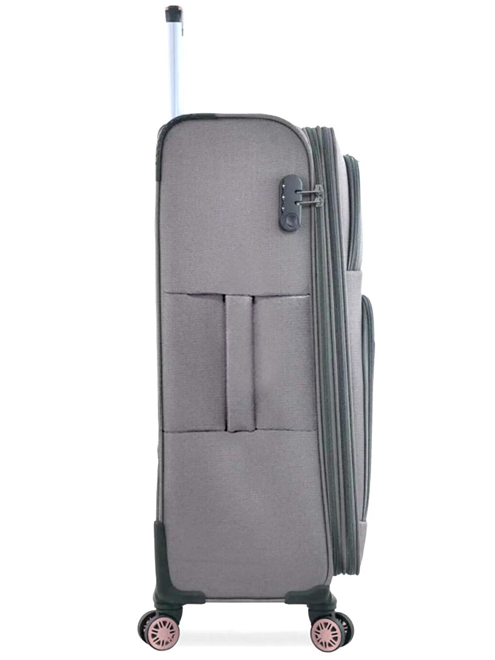 Bej Unisex Büyük Boy Kumaş Valiz-2