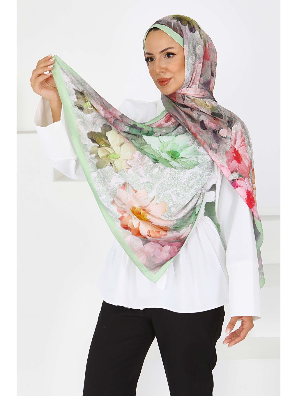 Bambu Kıraş Şal Fistik Yeşili - 27617