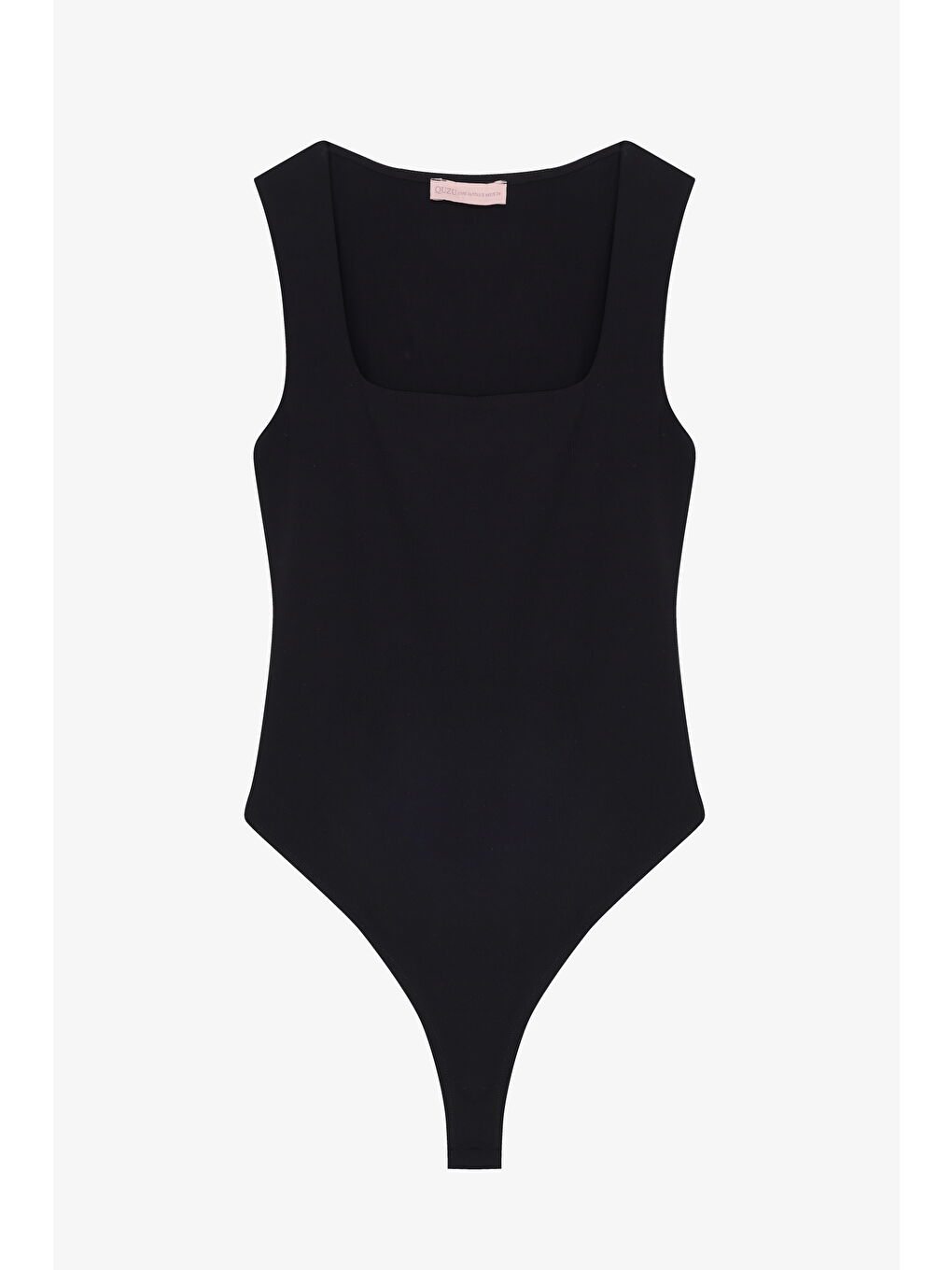 Kare Yaka Basic Bodysuit Siyah