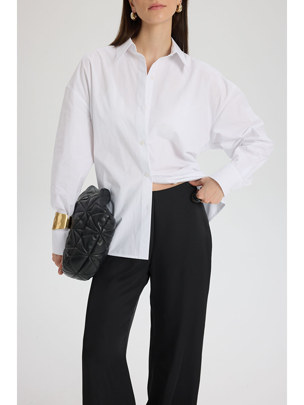 Oversize Beyaz Gömlek-5