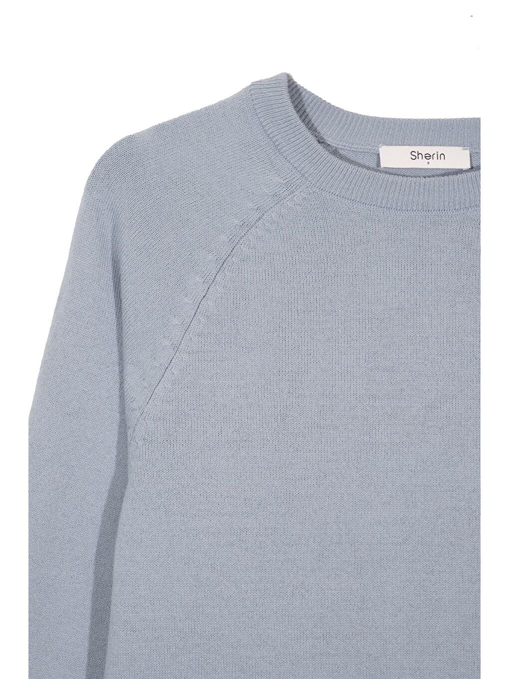 Açık Mavi Bisiklet Yaka Kazak-1