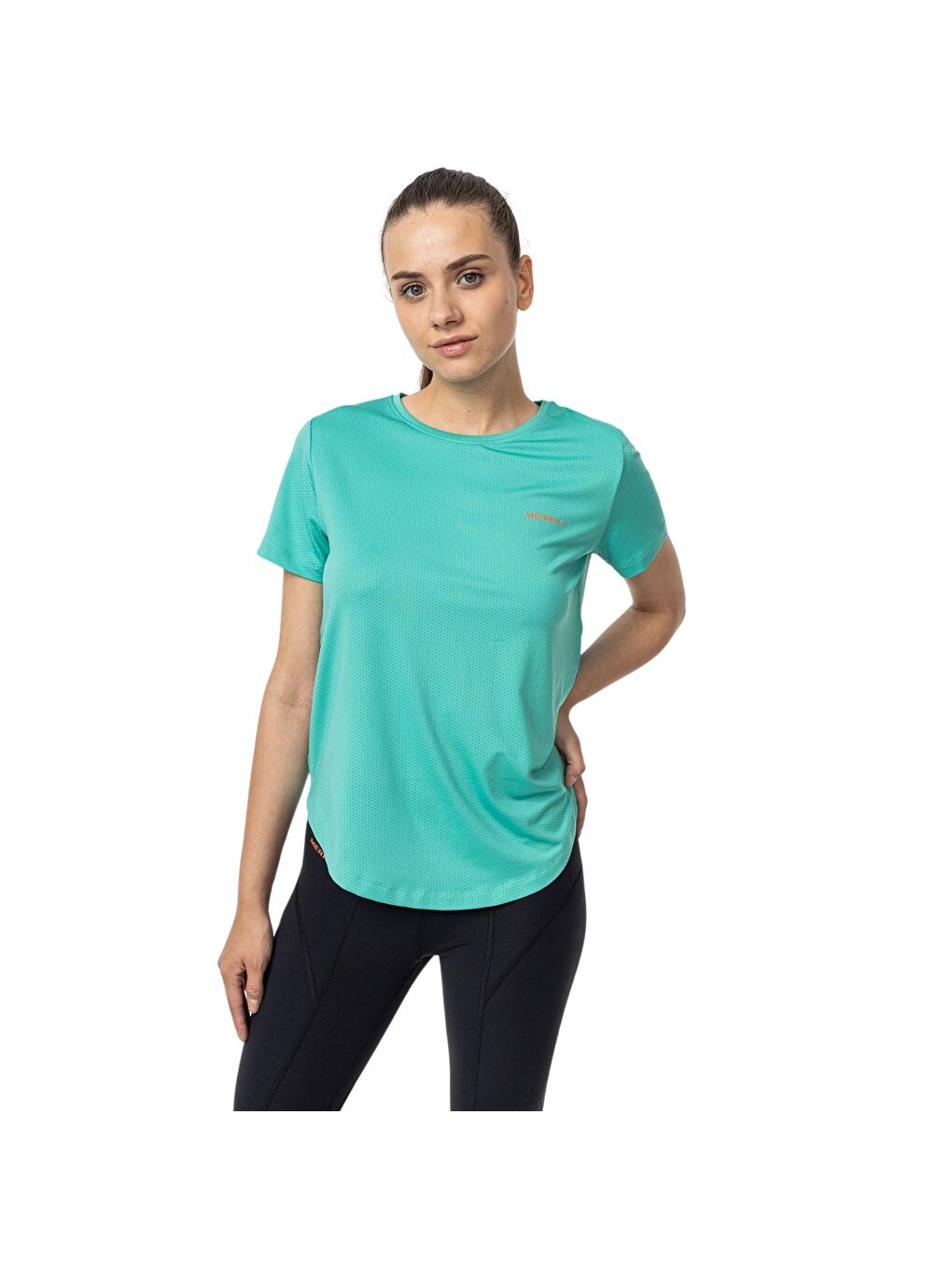 Turkuaz Tyme Kadın Mavi Koşu Tişört-1