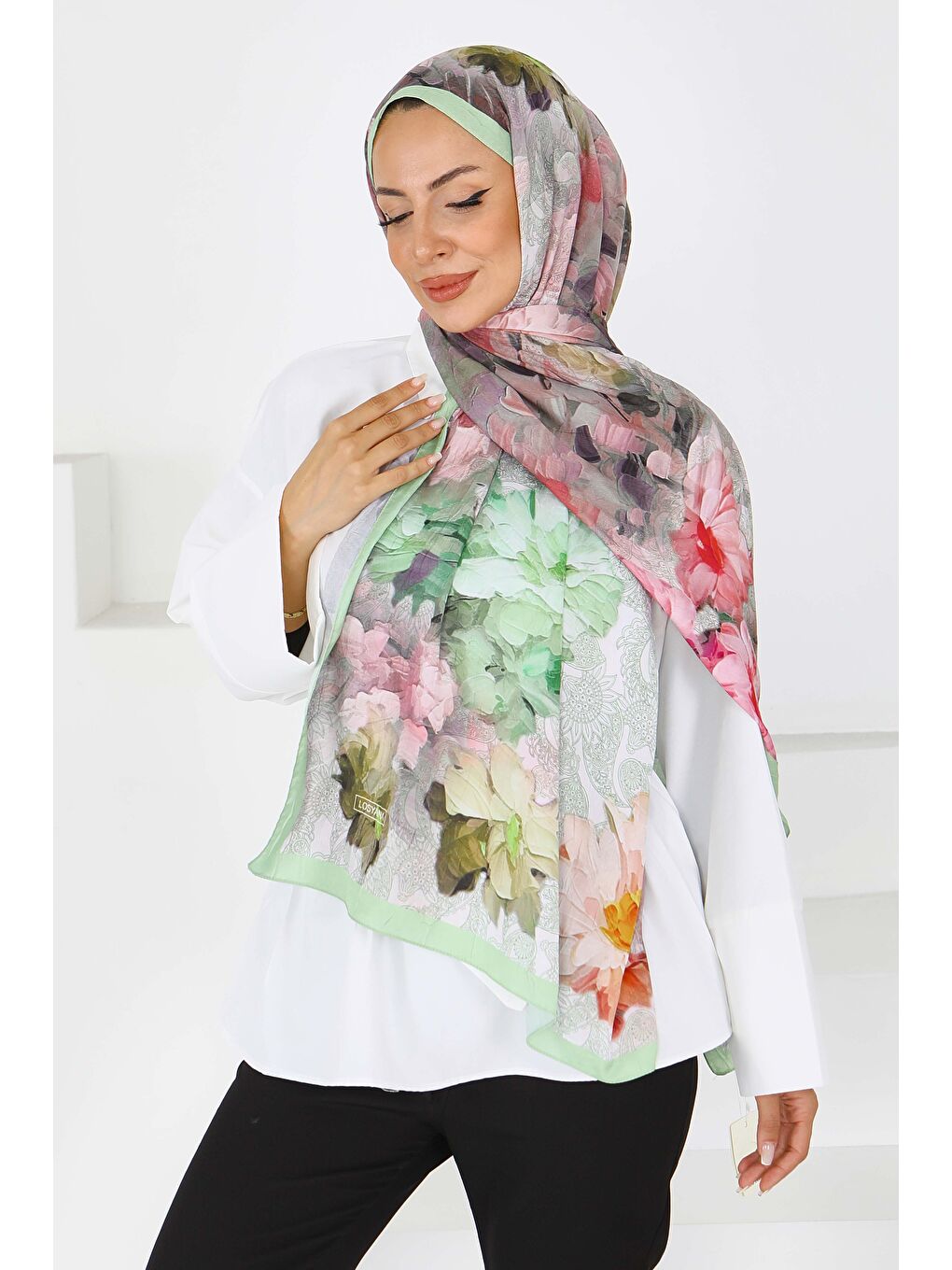 Bambu Kıraş Şal Fistik Yeşili - 27617-1