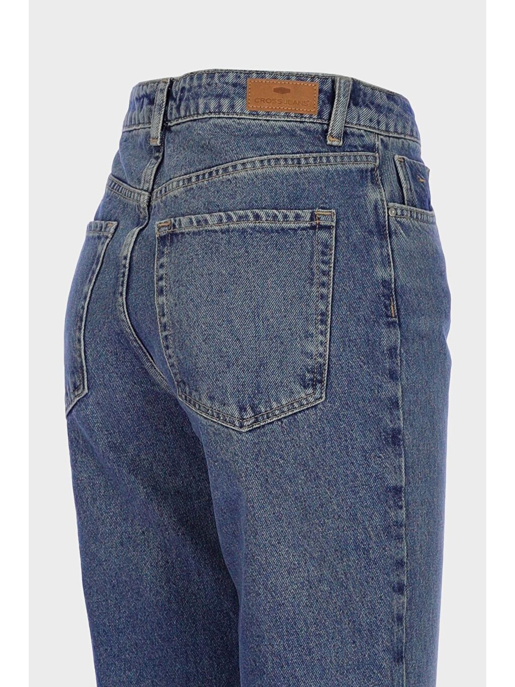 Açık Mavi Yüksek Bel Patı Fermuarlı Paçası Kesikli Slim Fit Jean Pantolon C 4890-005-2